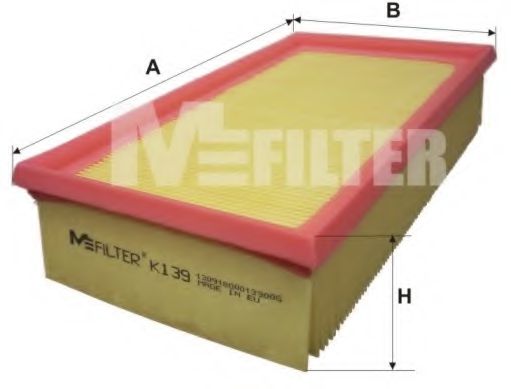 K139 MFILTER ФИЛЬТР ВОЗДУШНЫЙ MFILTER К 139
