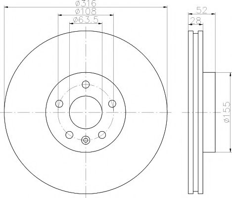 8DD355118891 HELLA PAGID Тормозной диск