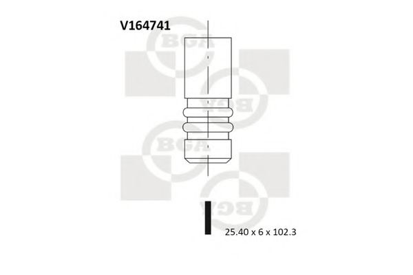 V164741 BGA клапан 25.4x6x102.3 ex mer w164w169w211w221w245w639 1.8-3.2cdi [om640.940941942] 04-