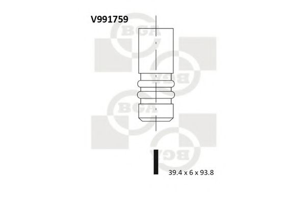 V991759 BGA КЛАПАН 39.4x6.0x94.0 IN VW PASSAT B5 1.6 00-