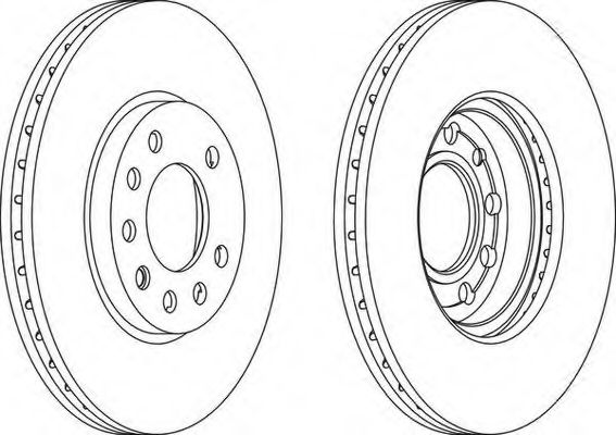DDF1042 FERODO Диск тормозной OPEL ASTRA G/ASTRA H/MERIVA 98- перед. 5 отв. D=280