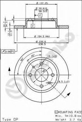 08521110 BREMBO Диск тормозной