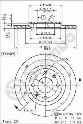 08723810 BREMBO Тормозной диск