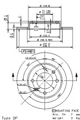 08971911 BREMBO Тормозной диск