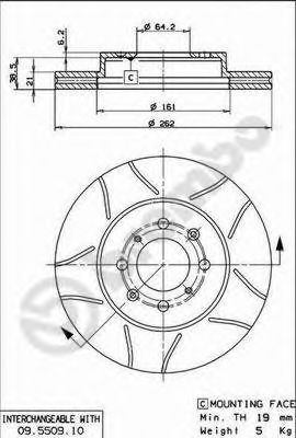 09550975 BREMBO Диск тормозной HONDA CIVIC 91-01 перед.