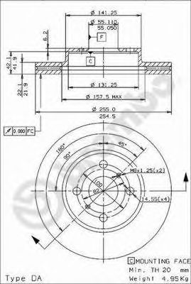 09573614 BREMBO Диск тормозной передний