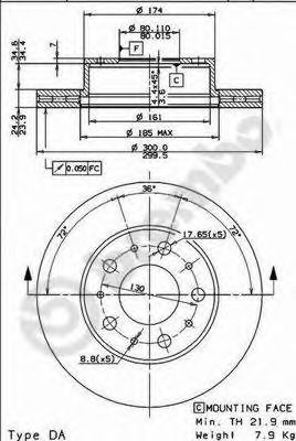 09893210 BREMBO Диск тормозной
