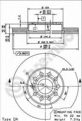 09914511 BREMBO Диск тормозной