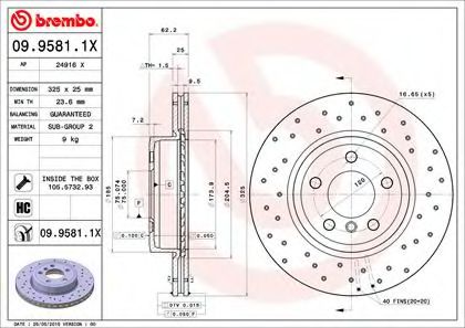 0995811X BREMBO  перфорированный xtra bmw x3 2.5-3.0d 04>