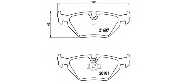 P06013 BREMBO комплект тормозных колодок задних