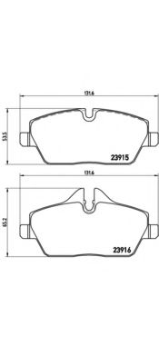 P06034 BREMBO Колодки тормозные BMW 1(E81)/1(E87) 03- 1.6-1.8 перед. (торм.сист. TRW)