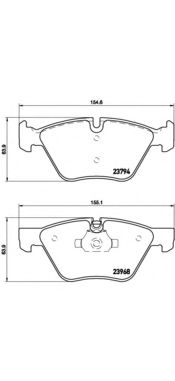 P06036 BREMBO Колодки тормозные BMW 1(E81)/3(E90)/5(E60)(F10)/X1(E84) 05- перед.