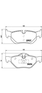 P06038 BREMBO Колодки тормозные BMW 1(E81)/3(E90)/X1(E84) 03- 1.6-3.0 задн. (торм.сист. TEVES)