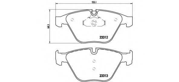 P06054 BREMBO Колодки тормозные передние BMW 3(E90)/5(E60)/6(E63)/7(E65) 03- Brembo
