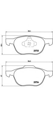 P24061 BREMBO Колодки тормозные FORD/DA/VOLVO FOCUS 2/C-MAX/FOCUS 3/3/5/C30/C70/S40/V50 03- перед.