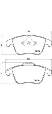 P24076 BREMBO Колодки тормозные FORD/LAND ROVER/VOLVO GALAXY/MONDEO 4/S-MAX/FREELANDER/RANGE ROVER EVOQUE/S80/V60/