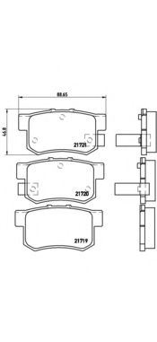 P28022 BREMBO К-т торм. колодок re honda