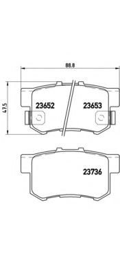 P28039 BREMBO Колодки тормозные HONDA CIVIC/CR-V 01- 1.4-2.4 задн.