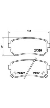 P30025 BREMBO Колодки тормозные HYUN/KIA ACCENT/I20/I30/IX35/SPORTAGE/RIO/CEED 05- задн.