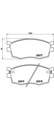 P30026 BREMBO Комплект тормозных колодок передних