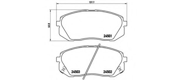 P30039 BREMBO Колодки тормозные передние