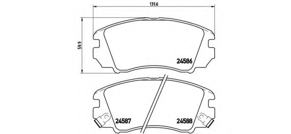 P30043 BREMBO колодки тормозные hyundai tucsonkia sportage 04- передние