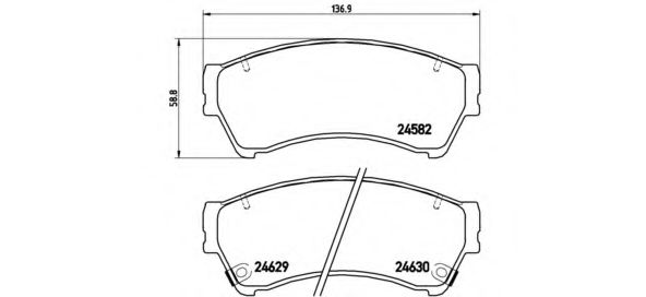 P49039 BREMBO Колодки тормозные DA 6 07- 1.8-2.5/2.0-2.2 DIESEL перед.