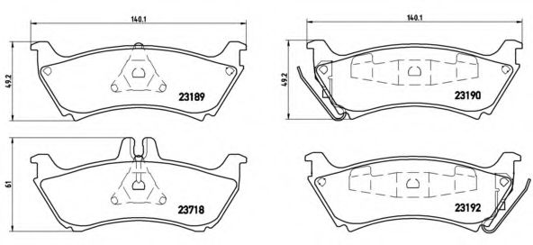 P50044 BREMBO Колодки тормозные задние