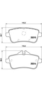 P50099 BREMBO Колодки тормозные задние