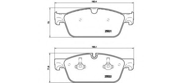 P50102 BREMBO Тормозные колодки дисковые