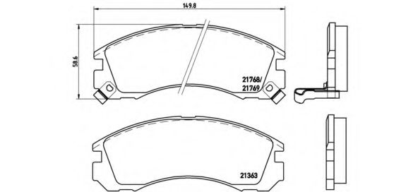 P54017 BREMBO Колодки тормозные MITSUBISHI L200/OUTLANDER/PAJERO 94-03 перед.