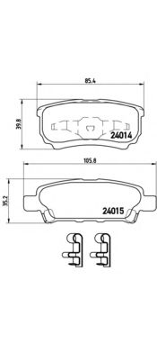 P54034 BREMBO Колодки тормозные MITSUBISHI LANSER/OUTLANDER 03- задн.