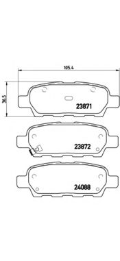 P56046 BREMBO Колодки торм.зад.