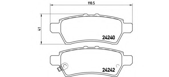 P56060 BREMBO комплект тормозных колодок задних