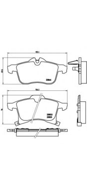 P59045 BREMBO Колодки тормозные OPEL ASTRA G/ASTRA H/CORSA C/MERIVA/ZAFIRA B 98-04 перед. с датч.