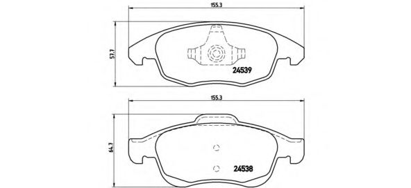 P61083 BREMBO Комплект тормозных колодок передних