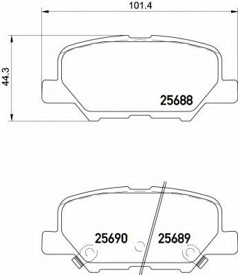 P61111 BREMBO Колодки тормозные mazda 6 12-mitsubishi outlander 12- задние