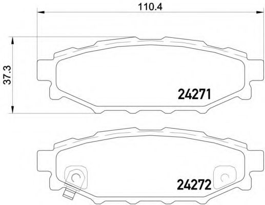 P78020 BREMBO Колодки тормозные дисковые задние, комплект