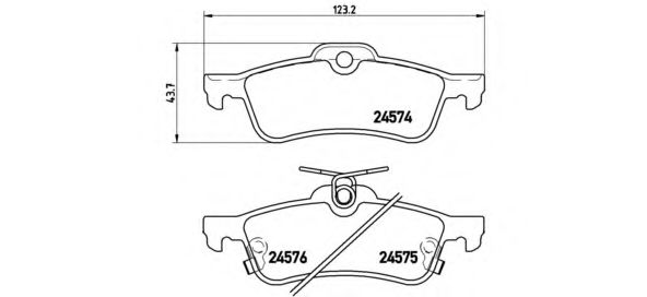 P83087 BREMBO комплект тормозных колодок задних