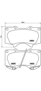 P83102 BREMBO Колодки тормозные передние GX/Pajero/Hilux/Prado120-150/Tundra 134.5*77.6*17.3 Brembo