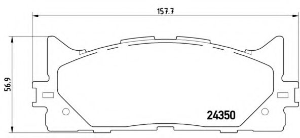P83117 BREMBO Колодки тормозные передние 157*57 мм CAMRY 30-50 ES (_V4_) 06-12 P83117 Brembo