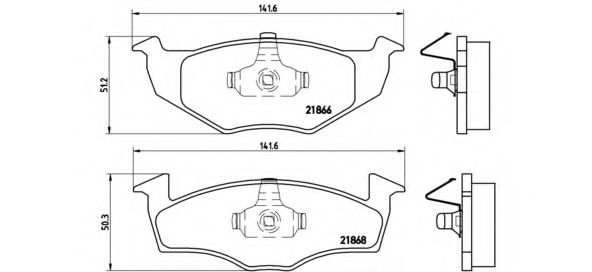 P85031 BREMBO Тормозные колодки пер VW GOLF III 1H698151B