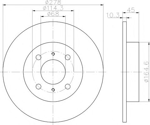 MDC1518 MINTEX Диск тормозной зад.PRI MERA 1.6-2. 98