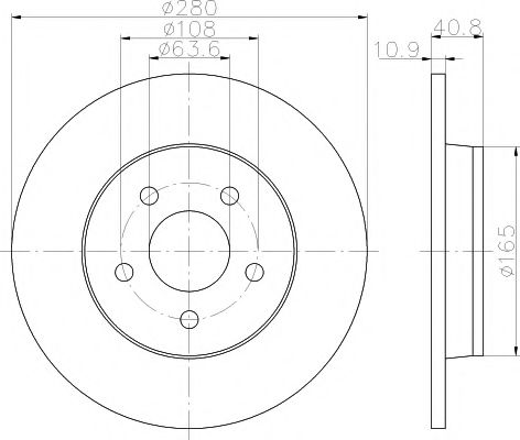 MDC1643 MINTEX Диск тормозной задний