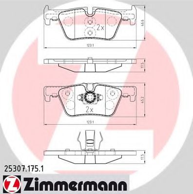 253071751 ZIMMERMANN Колодки тормозные дисковые BMW 1 (F20, F21), 3(F30, 31, 32, 34)