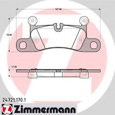 247211701 ZIMMERMANN Колодки тормозные дисковые Porsche, VW TOUAREG (7P5) 01.2010- задние