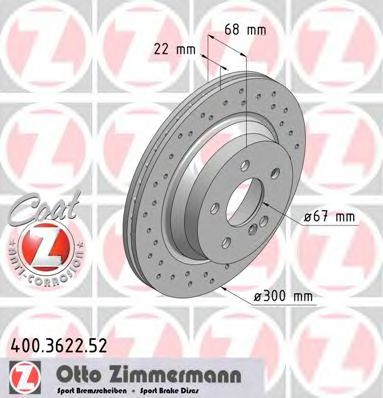 400362252 ZIMMERMANN ДИСК ТОРМ MER W211 30022 R