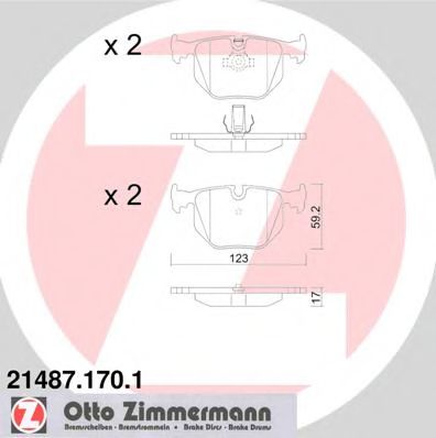 214871701 ZIMMERMANN Колодки тормозные