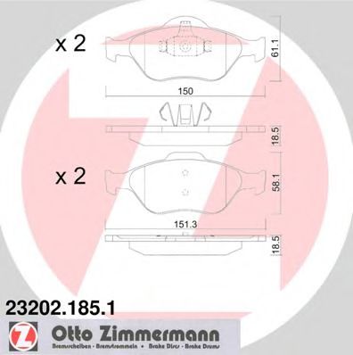 232021851 ZIMMERMANN КОЛОДКИ ТОРМ FRD FIESTAPUMAFUSION  2 ПЕР 9704>