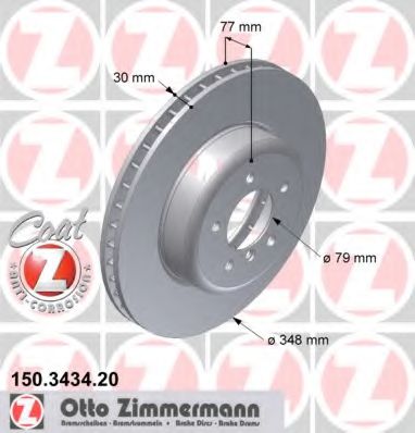 150343420 ZIMMERMANN Диск тормозной пер